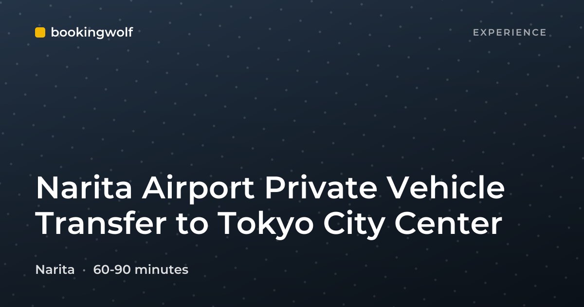 Narita Airport Private Vehicle Transfer to Tokyo City Center