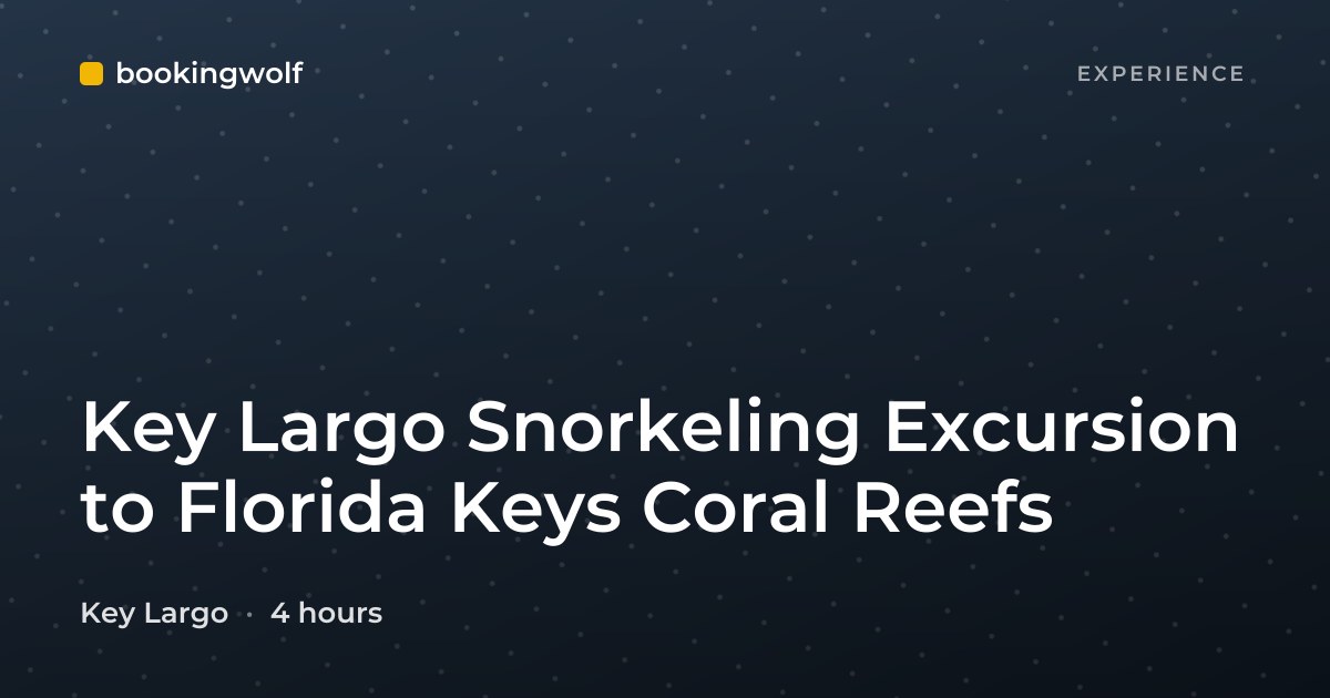 Key Largo Snorkeling Excursion to Florida Keys Coral Reefs