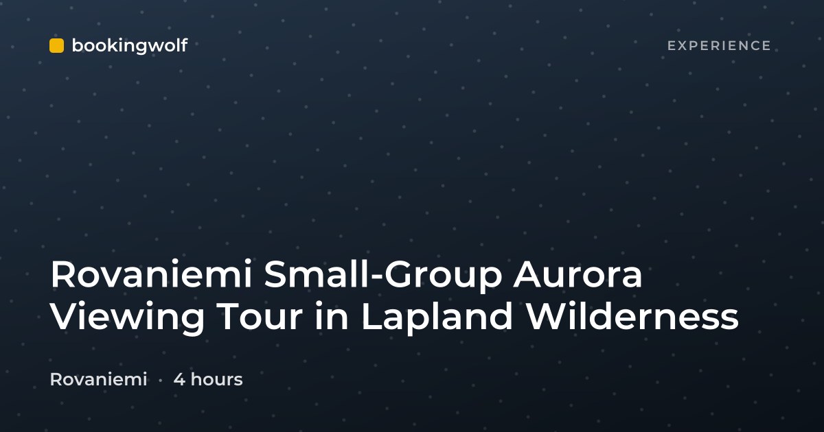 Rovaniemi Small-Group Aurora Viewing Tour in Lapland Wilderness