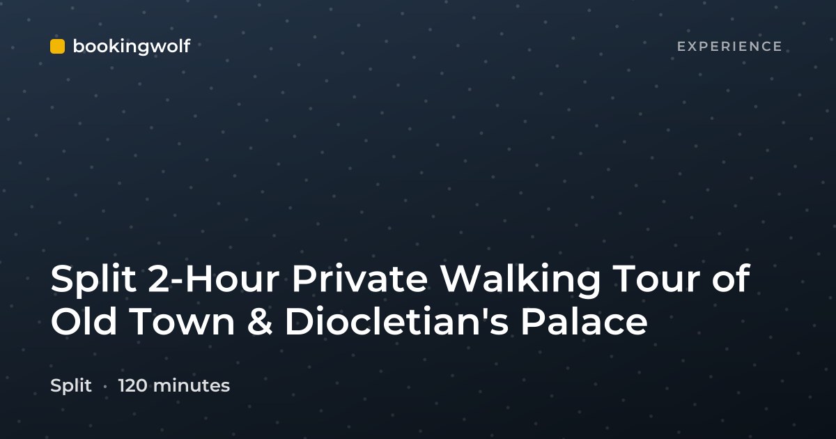 Split 2-Hour Private Walking Tour of Old Town & Diocletian's Palace