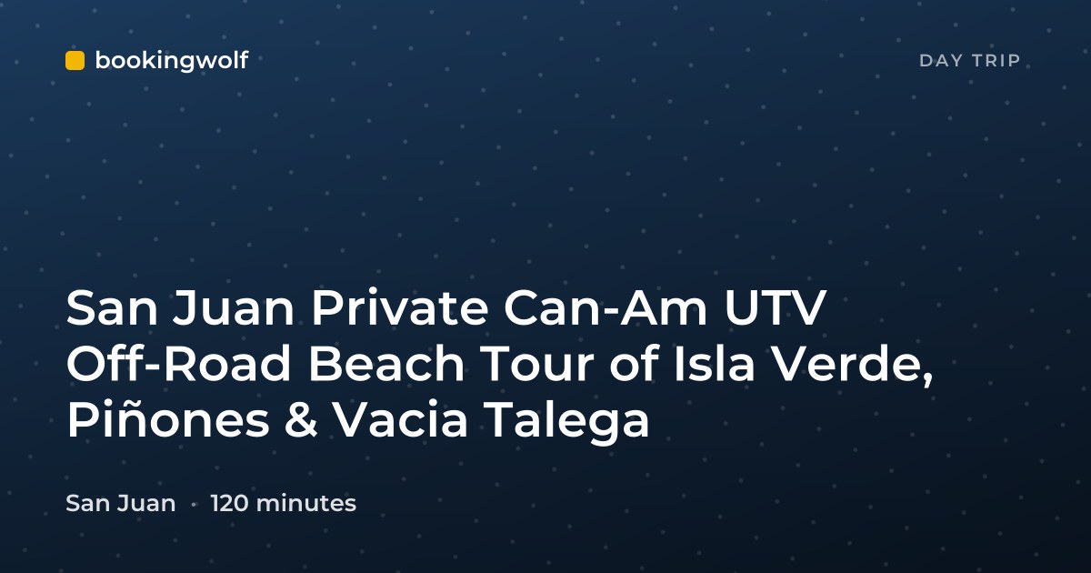 San Juan Private Can-Am UTV Off-Road Beach Tour of Isla Verde, Piñones & Vacia Talega