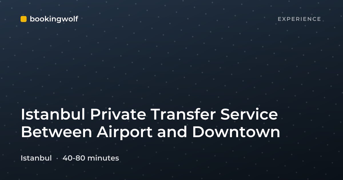 Istanbul Private Transfer Service Between Airport and Downtown