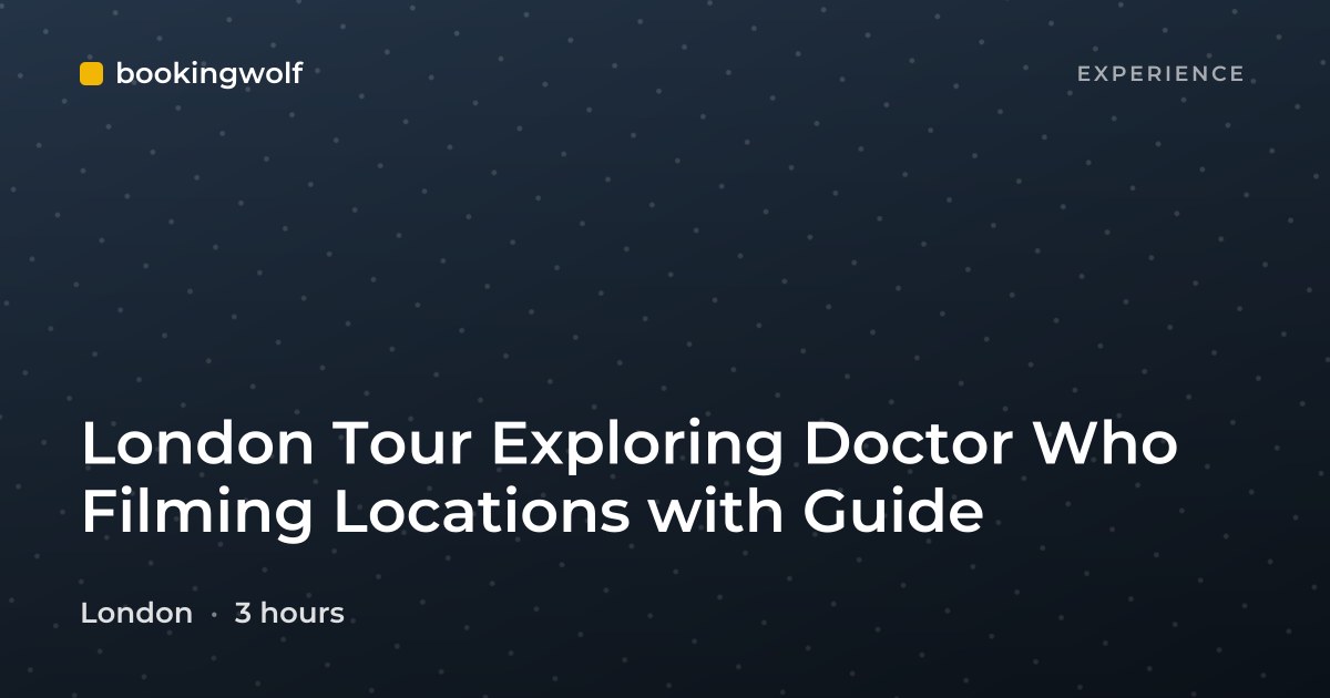 London Tour Exploring Doctor Who Filming Locations with Guide