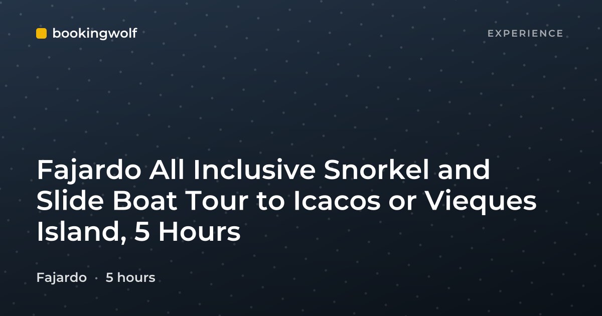 Fajardo All Inclusive Snorkel and Slide Boat Tour to Icacos or Vieques Island, 5 Hours