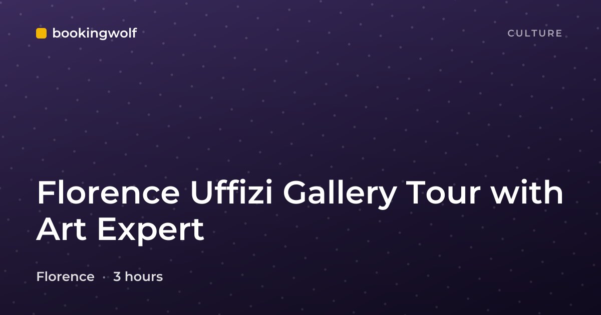 Florence Uffizi Gallery Tour with Art Expert