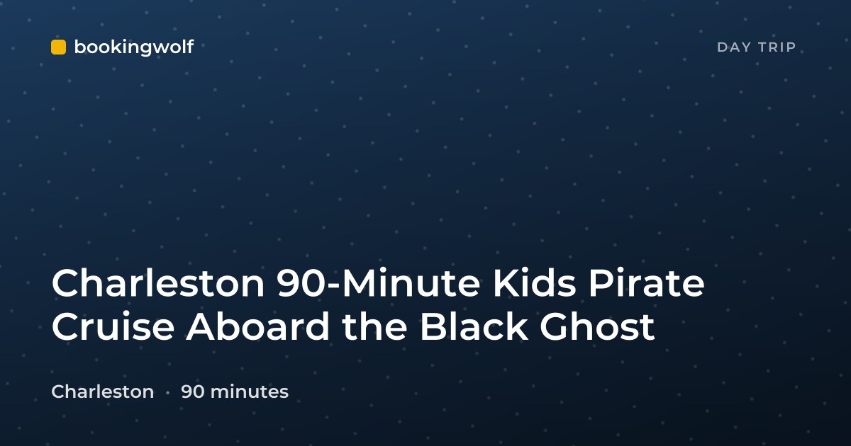 Charleston 90-Minute Kids Pirate Cruise Aboard the Black Ghost