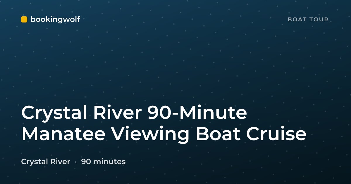 Crystal River 90-Minute Manatee Viewing Boat Cruise