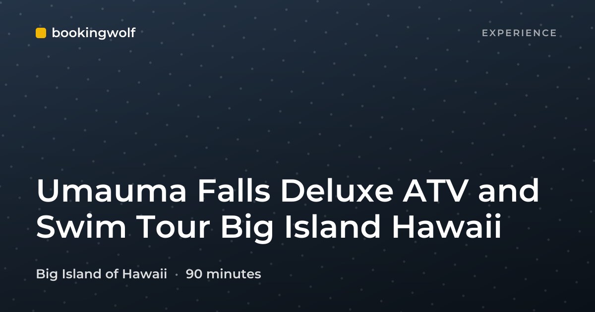 Umauma Falls Deluxe ATV and Swim Tour Big Island Hawaii