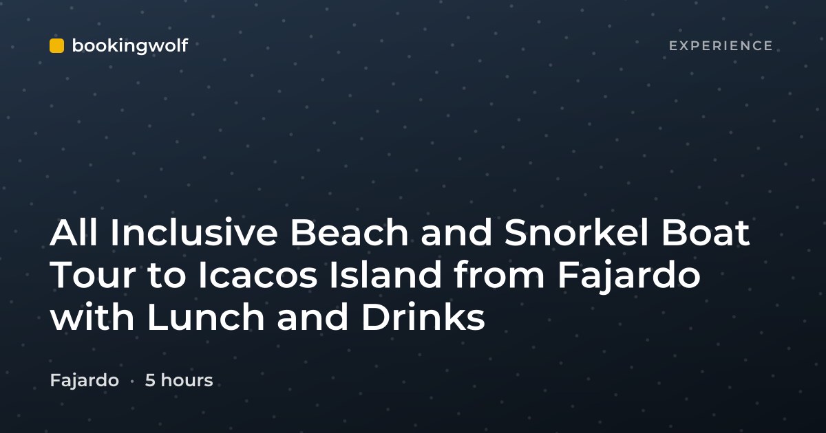 All Inclusive Beach and Snorkel Boat Tour to Icacos Island from Fajardo with Lunch and Drinks