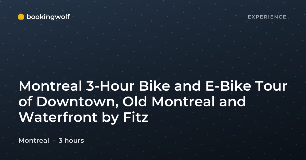 Montreal 3-Hour Bike and E-Bike Tour of Downtown, Old Montreal and Waterfront by Fitz