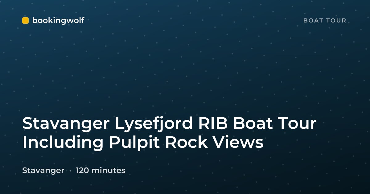 Stavanger Lysefjord RIB Boat Tour Including Pulpit Rock Views