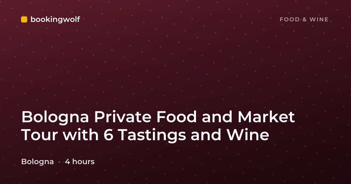Bologna Private Food and Market Tour with 6 Tastings and Wine