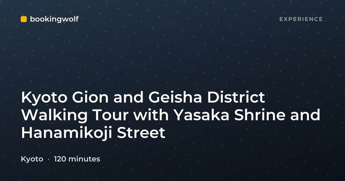 Kyoto Gion and Geisha District Walking Tour with Yasaka Shrine and Hanamikoji Street