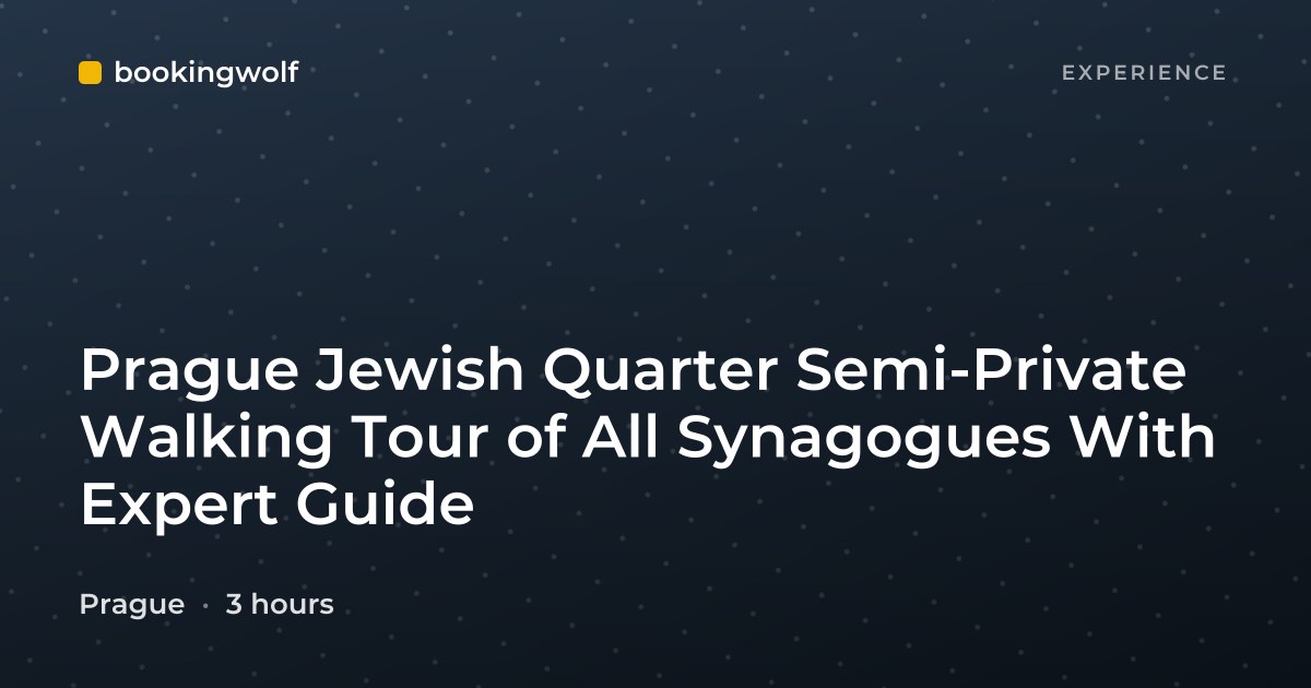 Prague Jewish Quarter Semi-Private Walking Tour of All Synagogues With Expert Guide
