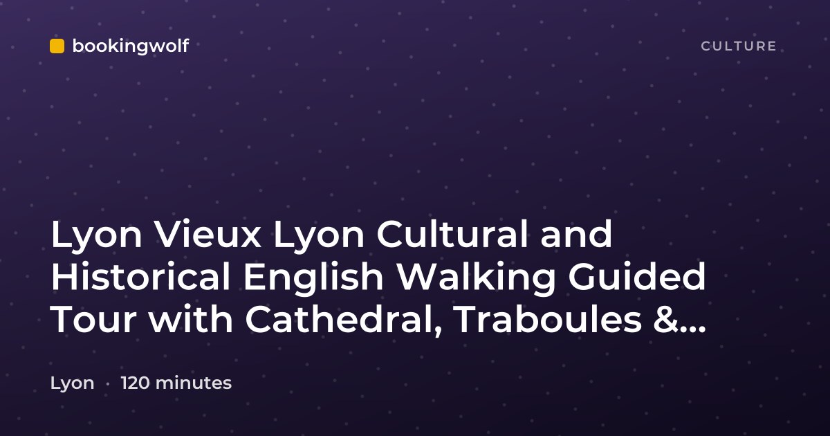 Lyon Vieux Lyon Cultural and Historical English Walking Guided Tour with Cathedral, Traboules & Hôtel Dieu