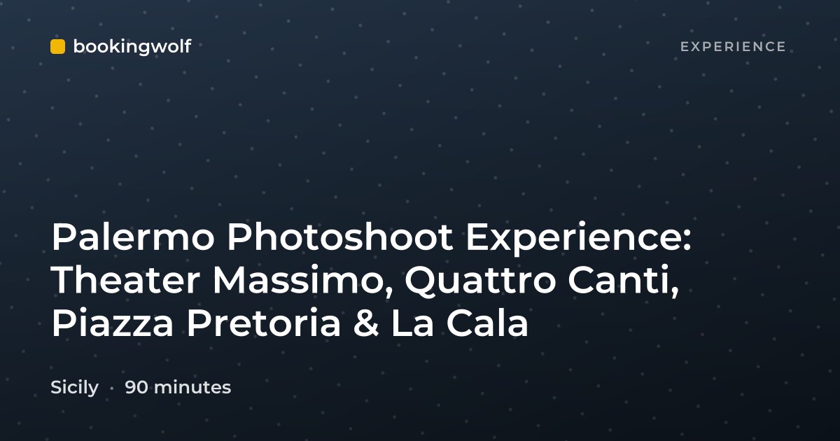 Palermo Photoshoot Experience: Theater Massimo, Quattro Canti, Piazza Pretoria & La Cala