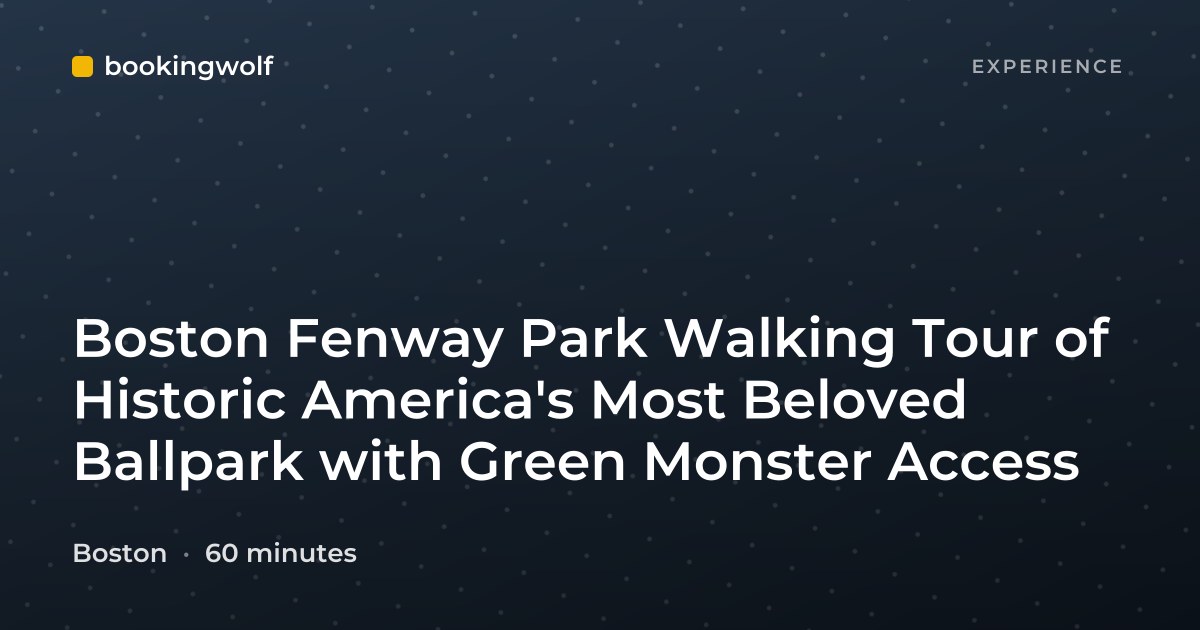 Boston Fenway Park Walking Tour of Historic America's Most Beloved Ballpark with Green Monster Access