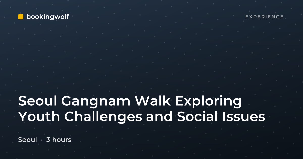 Seoul Gangnam Walk Exploring Youth Challenges and Social Issues