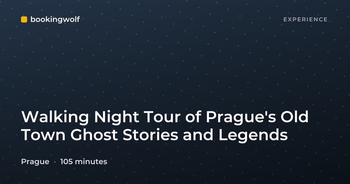 Walking Night Tour of Prague's Old Town Ghost Stories and Legends