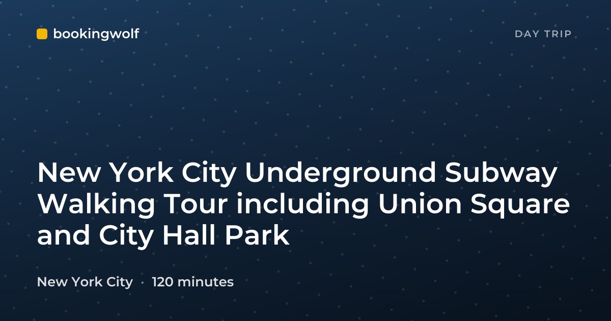 New York City Underground Subway Walking Tour including Union Square and City Hall Park