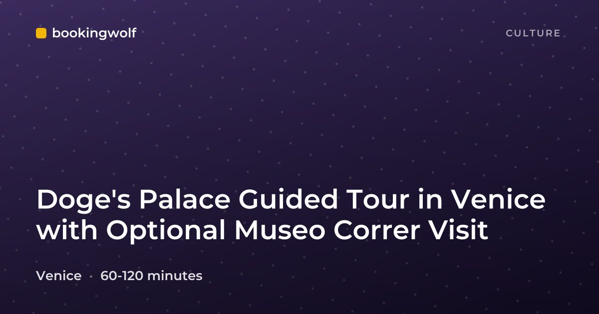 Doge's Palace Guided Tour in Venice with Optional Museo Correr Visit