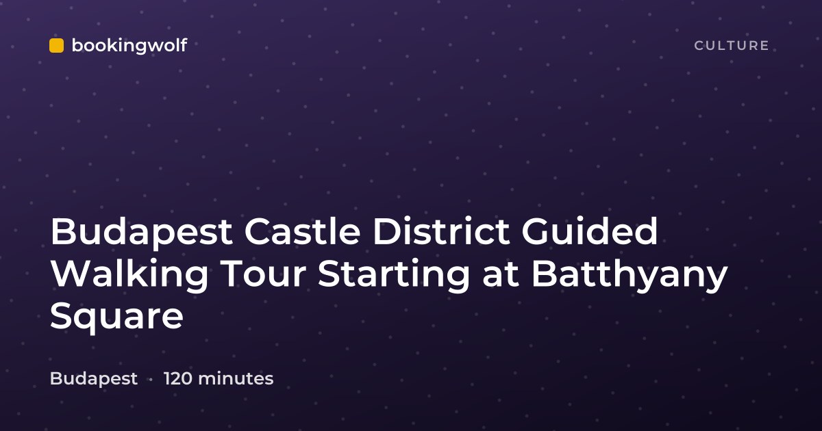 Budapest Castle District Guided Walking Tour Starting at Batthyany Square