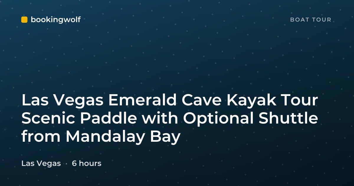 Las Vegas Emerald Cave Kayak Tour Scenic Paddle with Optional Shuttle from Mandalay Bay