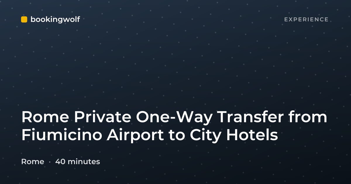 Rome Private One-Way Transfer from Fiumicino Airport to City Hotels