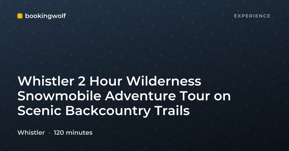 Whistler 2 Hour Wilderness Snowmobile Adventure Tour on Scenic Backcountry Trails