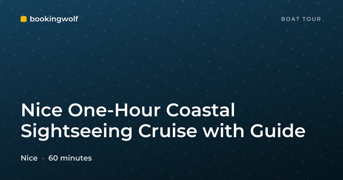 Nice One-Hour Coastal Sightseeing Cruise with Guide
