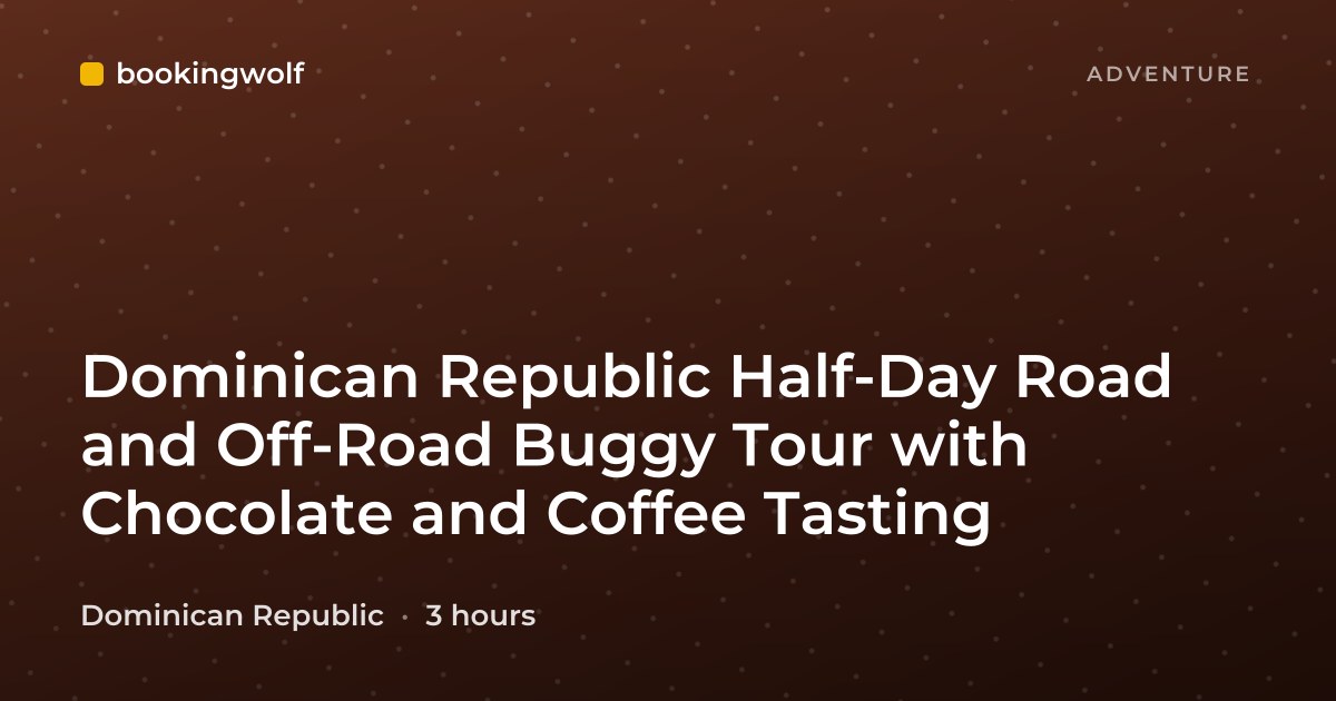 Dominican Republic Half-Day Road and Off-Road Buggy Tour with Chocolate and Coffee Tasting