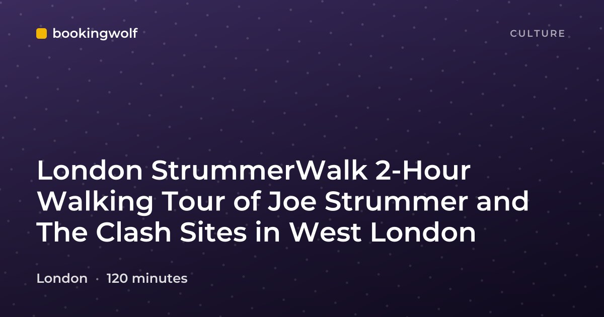 London StrummerWalk 2-Hour Walking Tour of Joe Strummer and The Clash Sites in West London