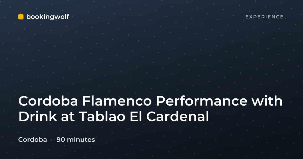 Cordoba Flamenco Performance with Drink at Tablao El Cardenal