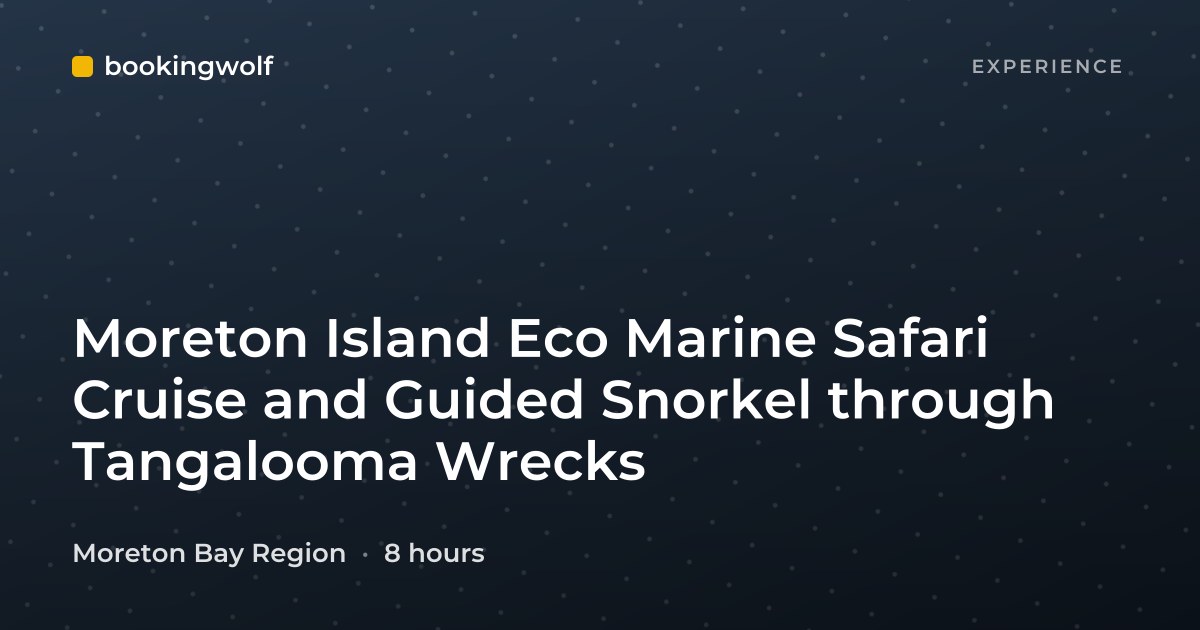 Moreton Island Eco Marine Safari Cruise and Guided Snorkel through Tangalooma Wrecks
