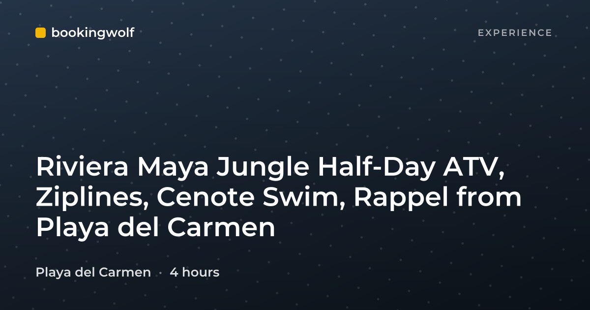 Riviera Maya Jungle Half-Day ATV, Ziplines, Cenote Swim, Rappel from Playa del Carmen