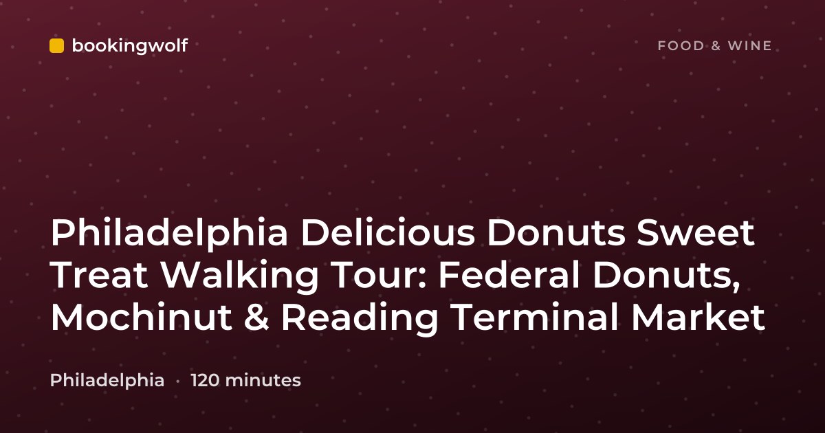 Philadelphia Delicious Donuts Sweet Treat Walking Tour: Federal Donuts, Mochinut & Reading Terminal Market