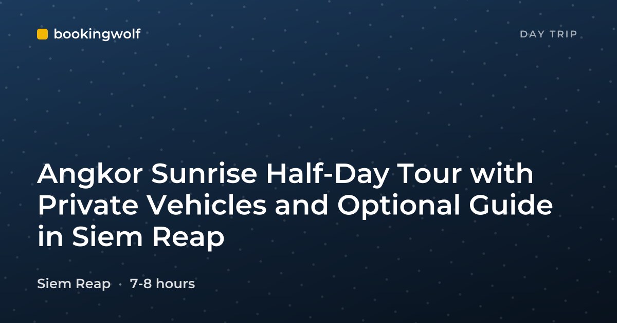 Angkor Sunrise Half-Day Tour with Private Vehicles and Optional Guide in Siem Reap