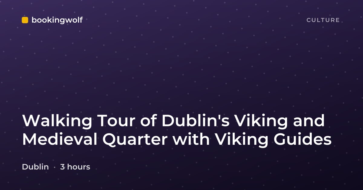 Walking Tour of Dublin's Viking and Medieval Quarter with Viking Guides