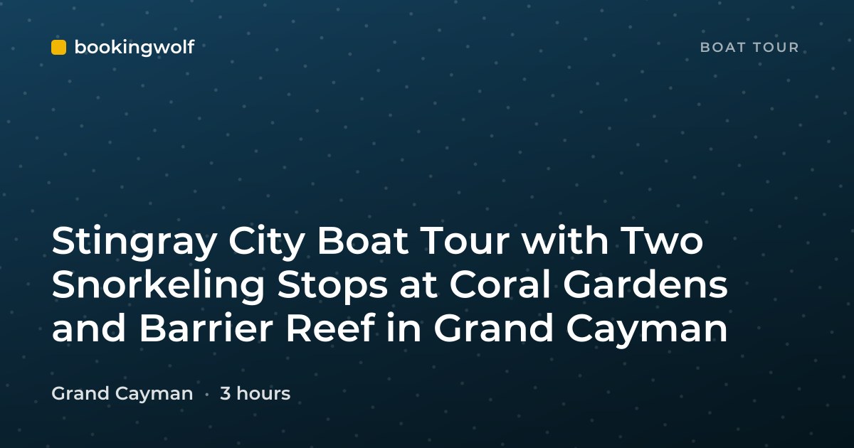 Stingray City Boat Tour with Two Snorkeling Stops at Coral Gardens and Barrier Reef in Grand Cayman