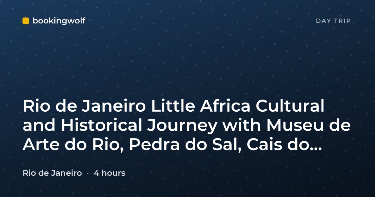 Rio de Janeiro Little Africa Cultural and Historical Journey with Museu de Arte do Rio, Pedra do Sal, Cais do Valongo