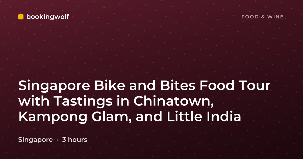 Singapore Bike and Bites Food Tour with Tastings in Chinatown, Kampong Glam, and Little India