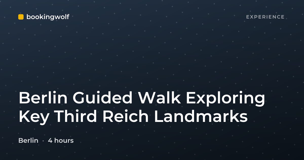 Berlin Guided Walk Exploring Key Third Reich Landmarks