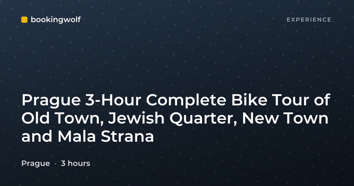 Prague 3-Hour Complete Bike Tour of Old Town, Jewish Quarter, New Town and Mala Strana