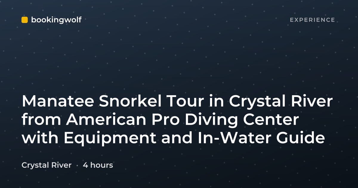 Manatee Snorkel Tour in Crystal River from American Pro Diving Center with Equipment and In-Water Guide