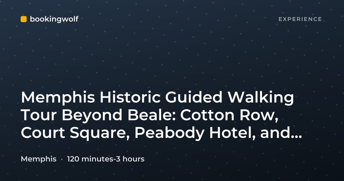 Memphis Historic Guided Walking Tour Beyond Beale: Cotton Row, Court Square, Peabody Hotel, and Orpheum Theater Option