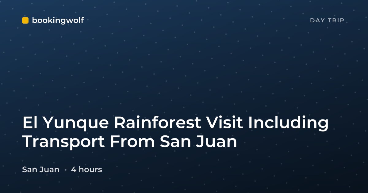 El Yunque Rainforest Visit Including Transport From San Juan