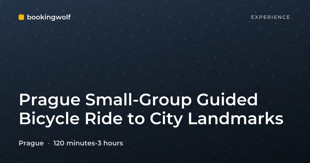 Prague Small-Group Guided Bicycle Ride to City Landmarks