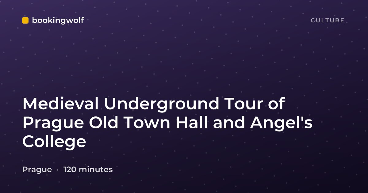 Medieval Underground Tour of Prague Old Town Hall and Angel's College