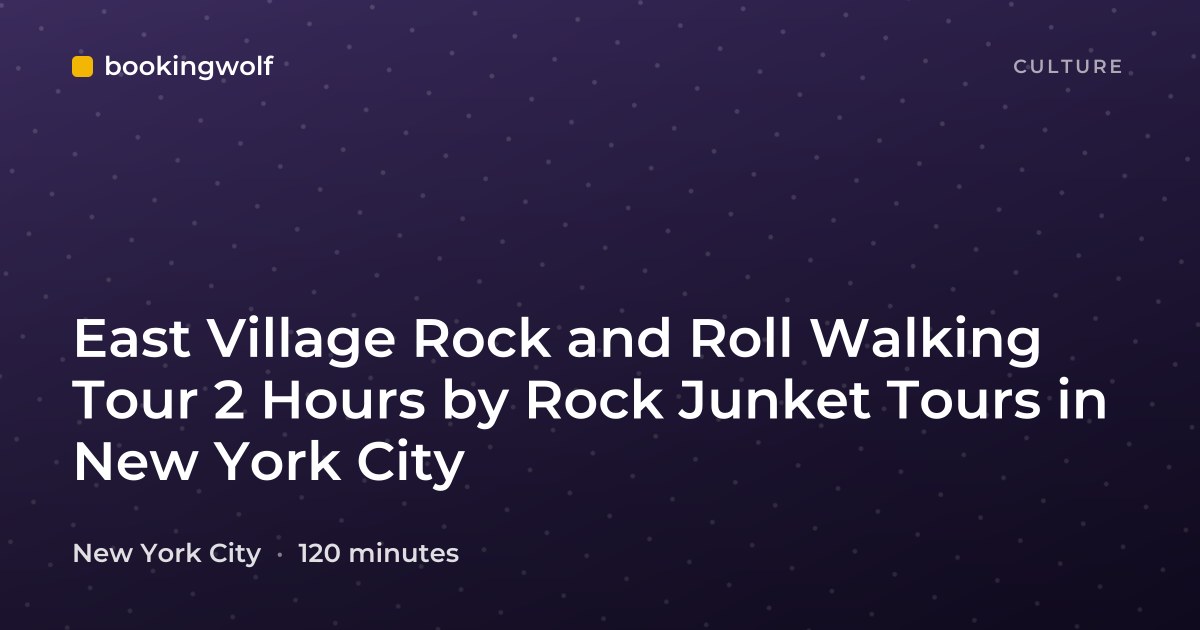 East Village Rock and Roll Walking Tour 2 Hours by Rock Junket Tours in New York City