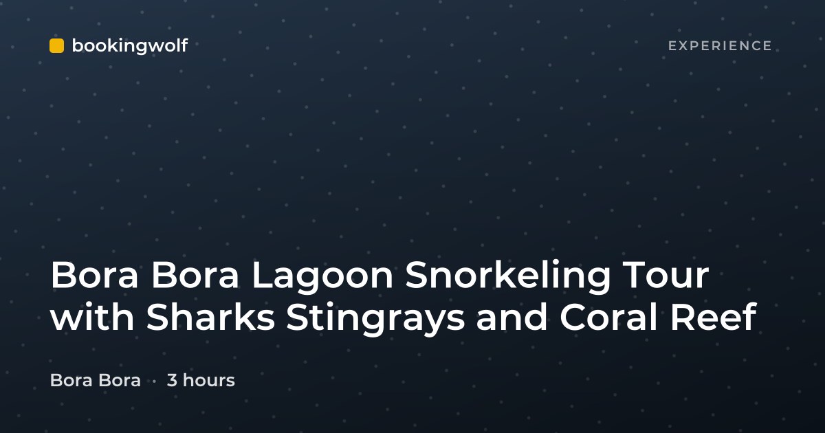 Bora Bora Lagoon Snorkeling Tour with Sharks Stingrays and Coral Reef